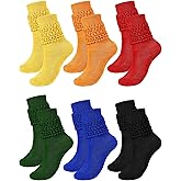 Bencailor 6 Pairs Women Slouch Socks Winter Cotton Scrunch Sock Knee High Stacked Boot Socks for Women Men 80s 90s