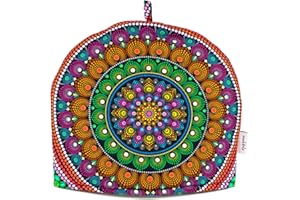 Muldale Tea Cozy for Teapot Mandala - Large 100% Cotton Extra Thick Wadding - English Tea Cosy - Designed in England - Insulated Tea Pot Cover for Keeping Warm Fits 1 to 6 Cup