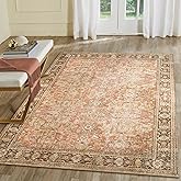 Liora Manne Inspirations Indoor Printed Polyester Low Profile Area Rug - Traditional Border Casual Floral Oriental (Sarouk Bl