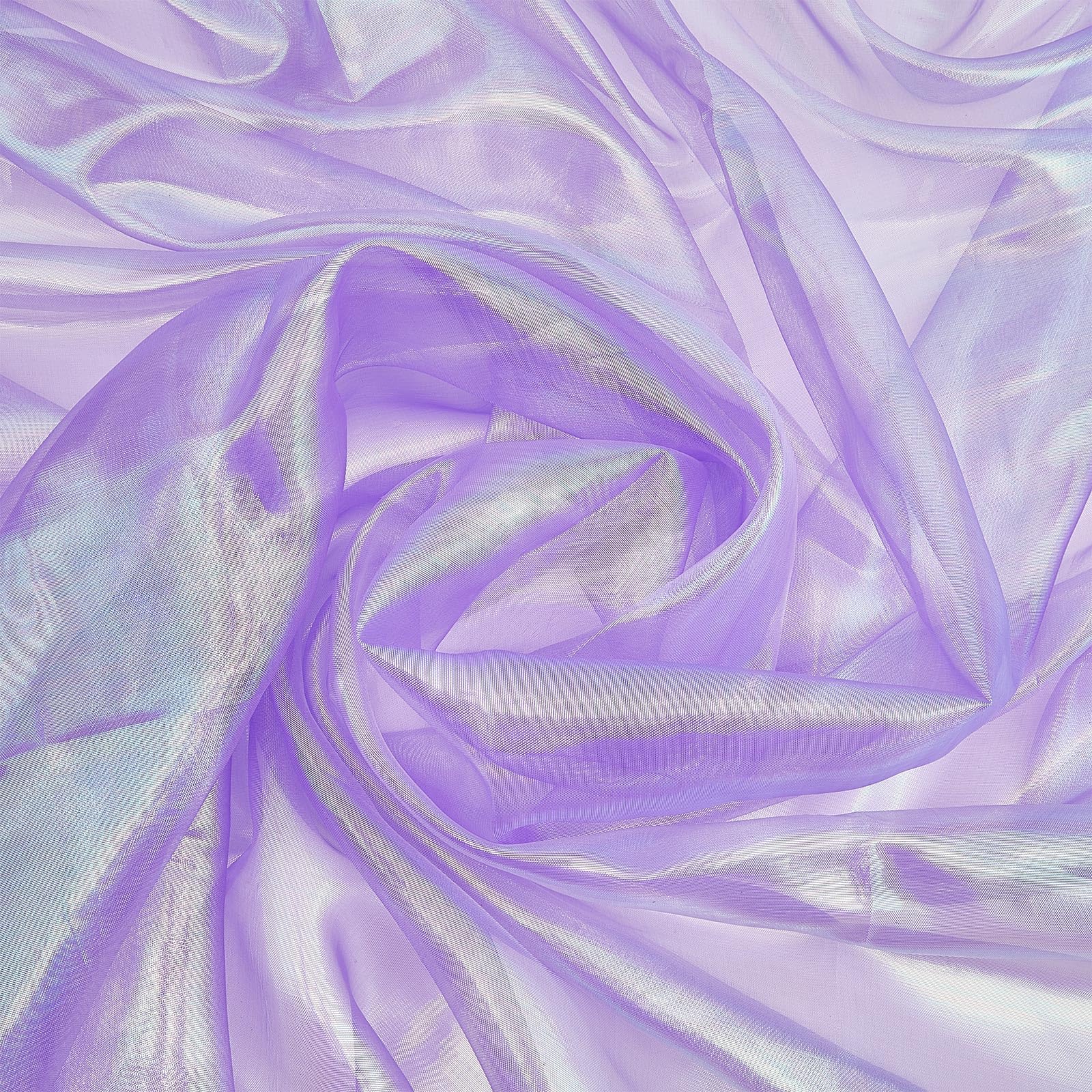 GORGECRAFT 3m x1.5m Iridescent Holographic Gauze Fabric Magicrainbow Laser Gradient Organza Lace Satin Laser Cloth for Stage Costume Wedding Curtain Photo Background Home Decor Lilac