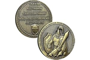 YAKIN SHOP The One Who is in You is Greater Than The One Who is in The World Christian Challenge Coin Bible Verses