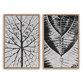 SIGNWIN 2 Piece Framed Canvas Wall Art Black...