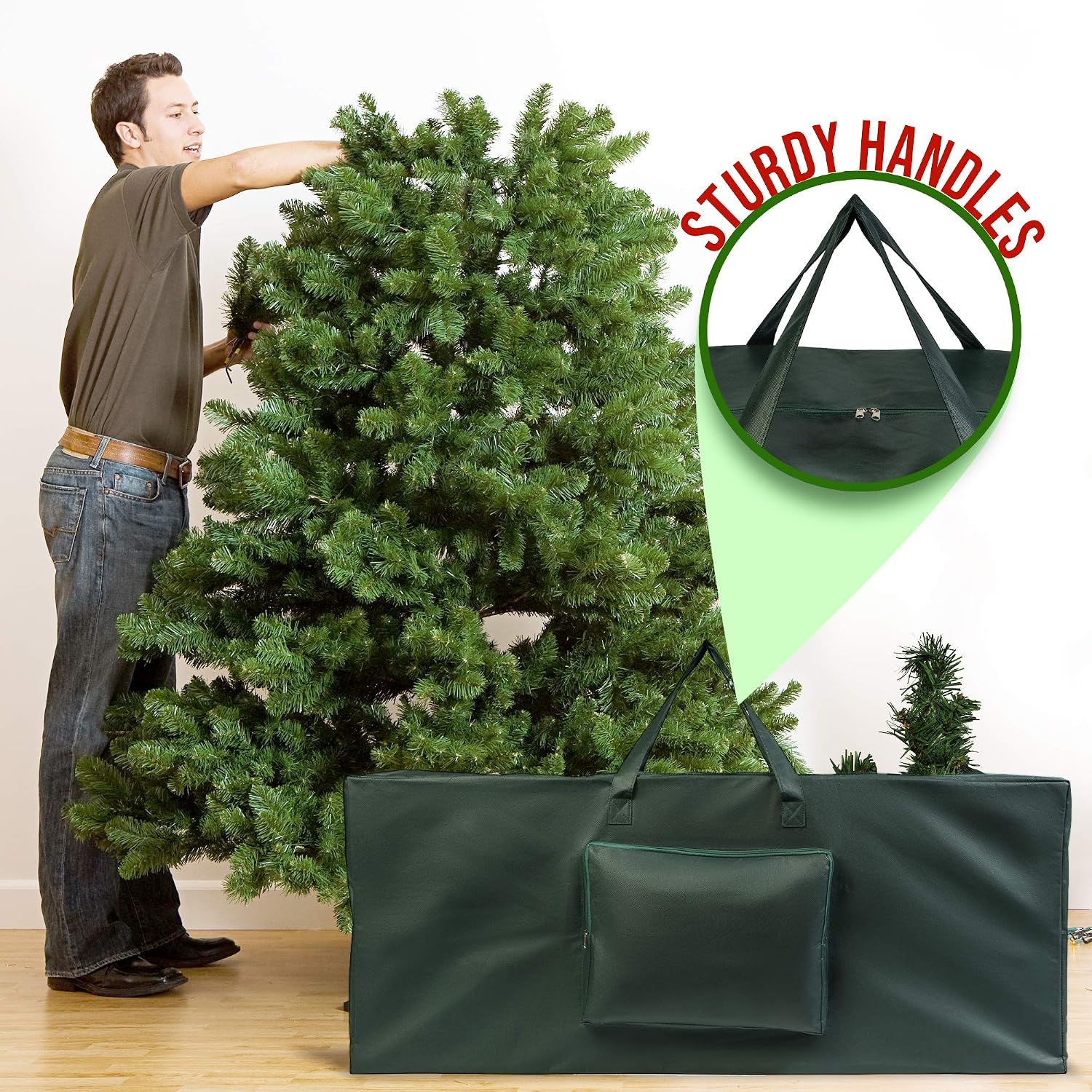 THE TWIDDLERS - 2 Large Heavy Duty Christmas Tree Decorations Xmas Storage Bag with Handles - 120 x 35 x 50 cm - Image 3