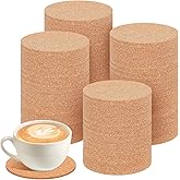 100 Pack Cork Coasters for Drinks, Absorbent Blank Saucers Blank Round for Laser Engraving, Hot Mug Safe & Non-Slip Surface Bulk DIY Coasters for Wedding, Coffee Bar, Home Decor for DIY, 90mm x 3mm