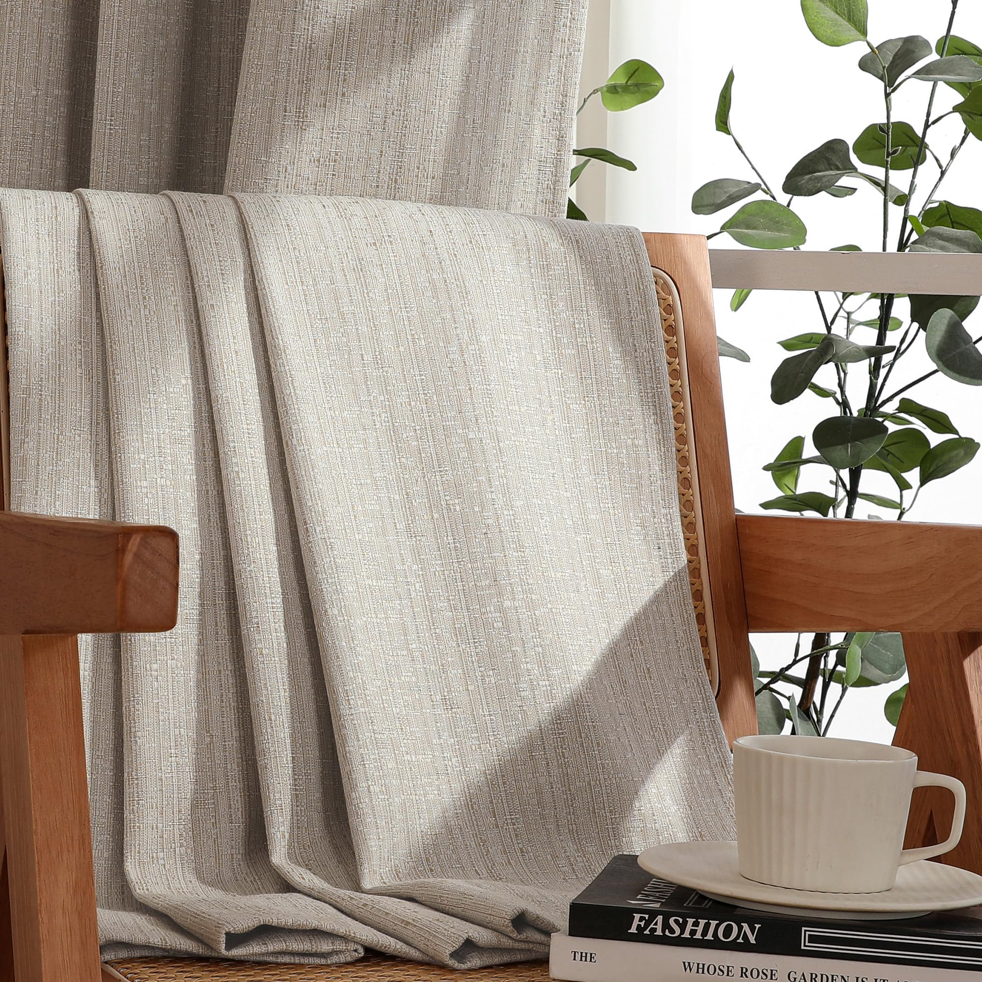 Chyhomenyc Kaku White Blackout Curtains 84 Inches