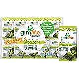 gimMe Organic Roasted Seaweed Sheets - Sea Salt & Avocado Oil - 20 Count - Keto, Vegan, Gluten Free - Great Source of Iodine 