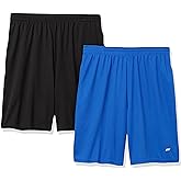 Amazon Essentials Men's Athletic Basketball Gym,Performance Tech Loose-Fit Training Shorts, Pack of 2