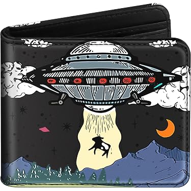 Amazon.com: Funermei Cute Wallet for Teen Boys UFO Leather Bifold