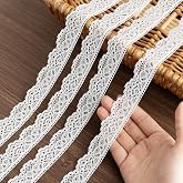 LYXMYGS Lace Trim Ribbon, 15-Yard White Lace Ribbon, 1 Inch Width White Laces Trims, Delicate Elastic Floral Pattern White Lace for Crafts Sewing and Bridal Wedding Dress Applique Decorations