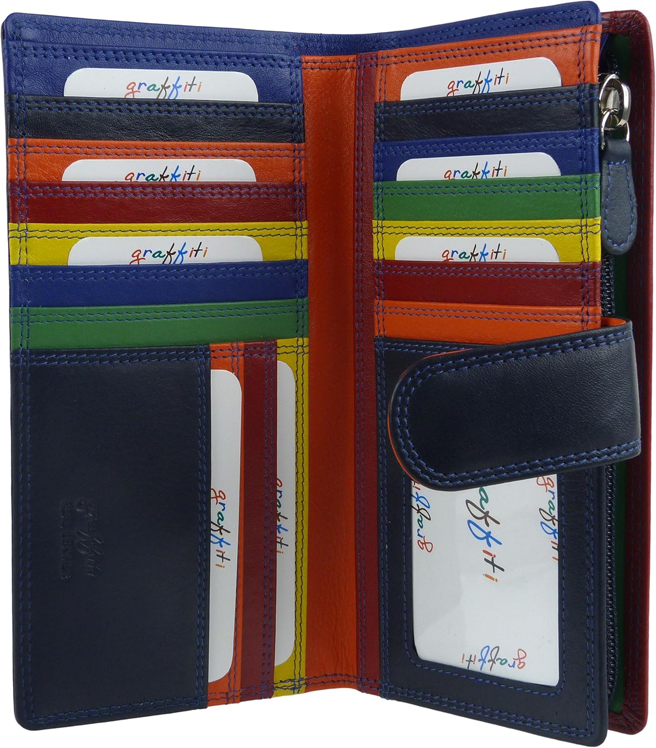 Golunski Leather Ladies Tabbed Purse Wallet Graffiti Range, Midnight - Image 4