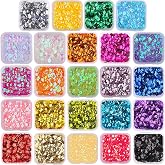 DIYASY 8MM Bulk Loose Sequins, 24 Colors 10800 Pcs Round Embroidery Sequins Cup Craft Sequin with Holes for Craft Sewing DIY Nails Decorations