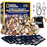 National Geographic Rock Tumbler Refill Kit - 2.26 kg Mix of Rocks & Rough Gemstones for Tumbling, Rock Tumbler Supplies, Gri