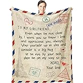 Wisegem Gifts for Girlfriend 60"x50" Blanket -Girlfriend Christmas Birthday Gifts for Women - Coolest Romantic Gift for Gf Valentine - Girlfriend Anniversary Presents - Cool Girlfriend Gift Ideas