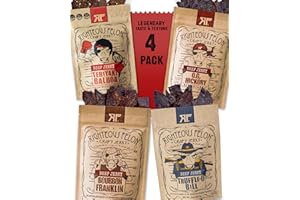 Righteous Felon Beef Jerky Variety Pack | Gluten Free Snack Packs for Adults | High Protein, Keto, Low Sugar | Made with Premium Meats | Gifts for Men | Savory Jerky 4 Pack