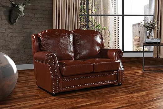 Amazon Com Leather Match Sofa 2 Seater Living Room Couch