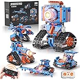 5in1 Robot Building Kits for Kids 6-12, APP & Remote Control STEM Robot Building Toys for Kids Science Learning, Technic Coding Tank Truck Stem Building Sets, Erector Set for Boys Girls Xmas Gifts