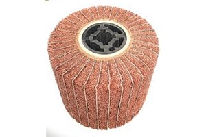 SIGNI Non-Woven Abrasive Polishing Brush burnishing Wheel Mop Flap Wheel of Portable Motor Compatible with Burnishing Machine/Polisher/Sander 120x100mm (320# with Sandpaper)