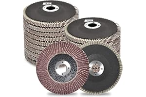 4 Inch Flap Discs, Akamino 20 PCS 40 60 80 120 Grit Assorted Sanding Pad for Angle Grinder, Compatible with Dewalt Makita