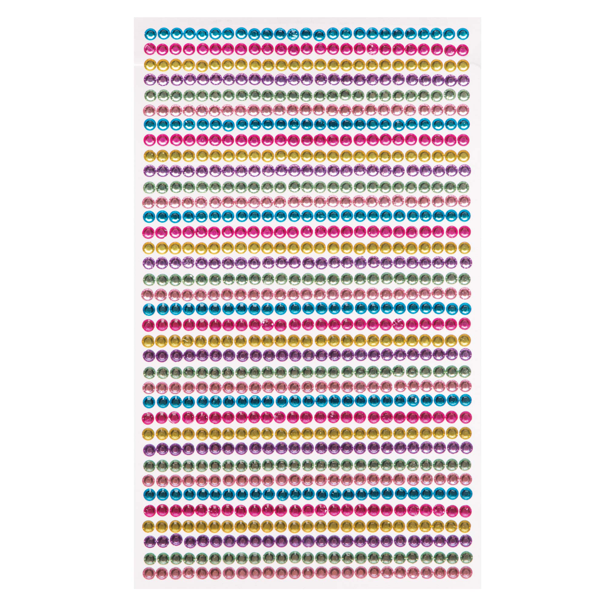 Baker Ross AW160 Crystal Glitter Stick On Stones, for Card, Scrapbook Stickers and Arts and Crafts for Kids (Pack of 900), Assorted