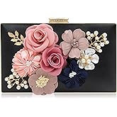 Milisente Evening Bag for Women, Flower Wedding Evening Clutch Purse Bride Floral Clutch Bag