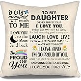 Aosumin Daughter Gift Ideas Throw Pillow Covers for Daughter from Mom Dad Birthday Graduation Thanksgiving