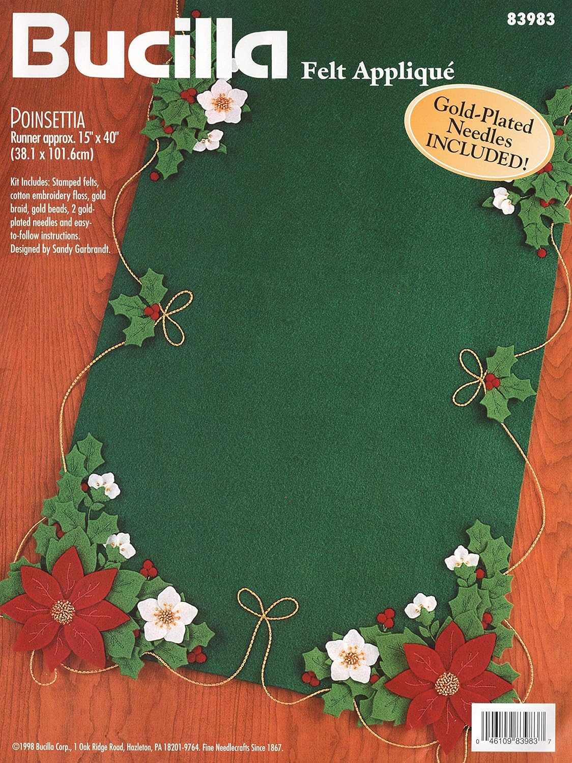 Bucilla Poinsettia Felt Applique Table Runner Kit 83983
