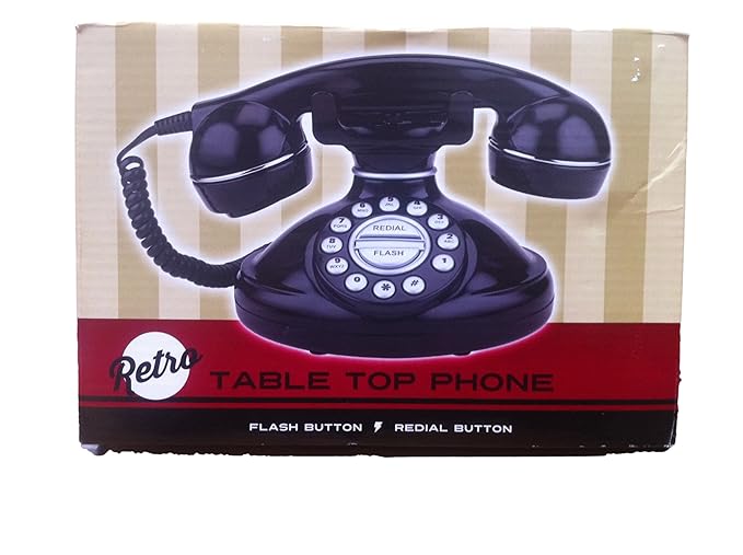 Retro Table Top Phone Black Electronics