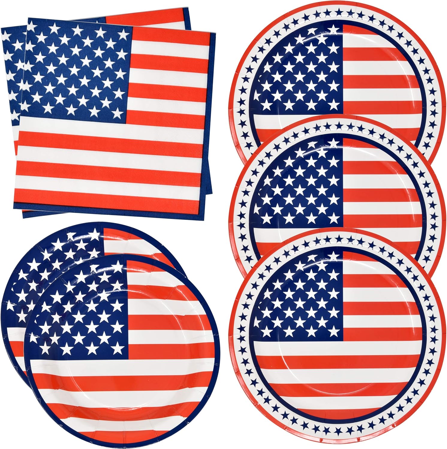 Patriotic American Flag Party Supplies Tableware Set 50 9