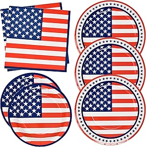 Patriotic American Flag Party Supplies Tableware Set 50 9