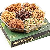 NUT CRAVINGS - Valentines Day Mixed Nuts Gift Basket in Green Gold Box (7 Assortments, 1 LB) Treats for Adults, Food Arrangement, Healthy Snack Care Package, Kosher