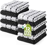Utopia Towels 12-Pack Kitchen Towels 38x64 cm 100% Ring Spun Cotton Black