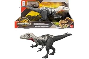 Mattel Jurassic World Rebirth Gigantic Thrashers Dinosaur Figure, Chilantalsaurus Large Species Toy, 2 Rampage Attacks, Digital Play