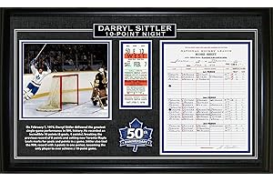 Darryl Sittler Toronto Maple Leafs Framed 10 Point Night Replica Score Sheet and Ticket 50th Anniversary Edition - 24x15 in N