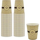 PAMI Disposable Paper Coffee Cups 8 oz,Single-Use,Leak Resistant,50 Count