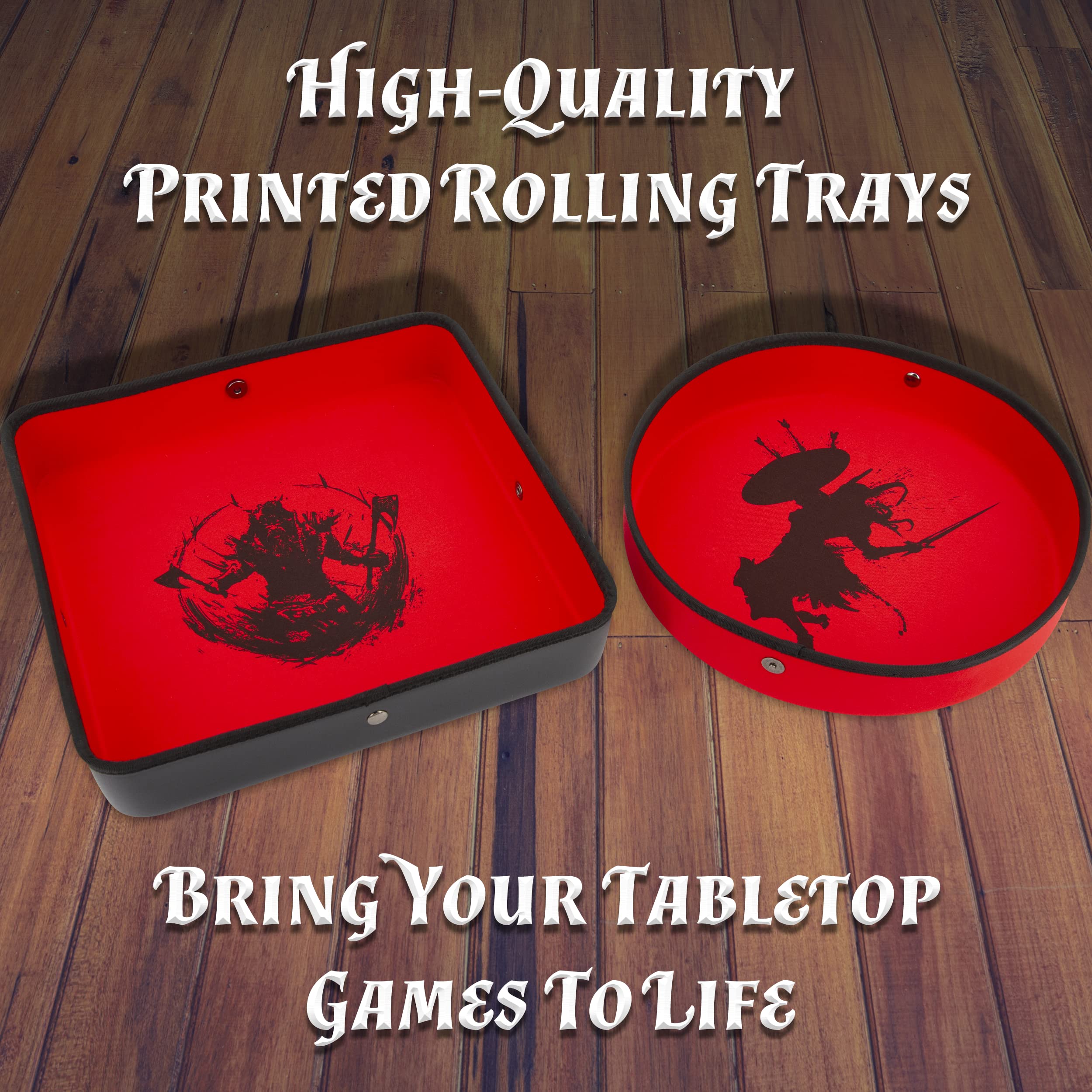 CASEMATIX XL Dice Tray and DND Dice Holder Travel Case for Up to 700 RPG Dice - Expanding Design with 3 Dice Rolling Tray Arenas, Embossed PU Leather Exterior and Printed Dice Trays