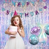 GREATRIL Iridescent Foil Fringe Curtain 1m x 2m Pack of 2 Backdrop view 4