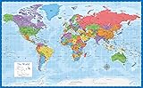 Laminated Blank World Map Outline Poster - 18" x
