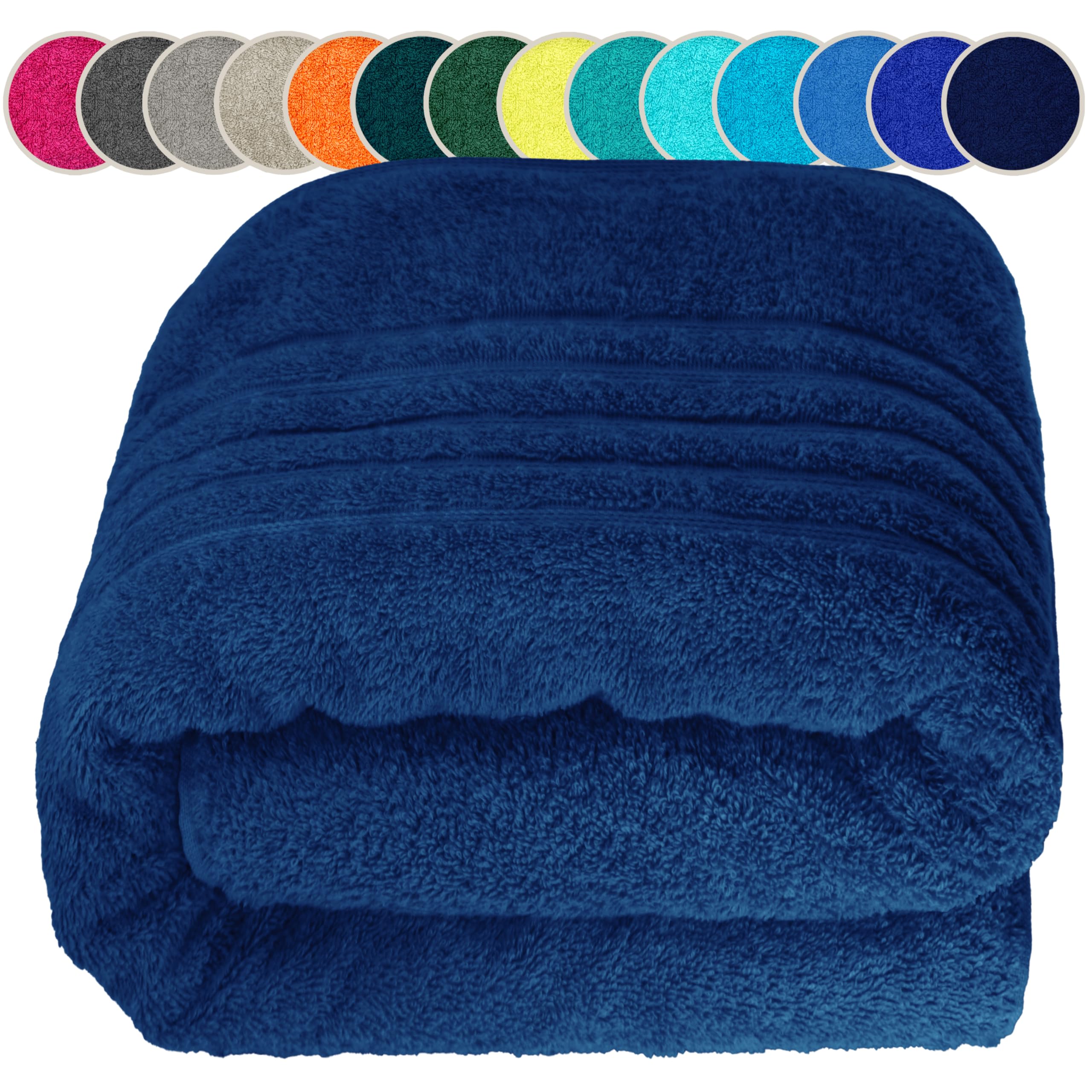 Lashuma cotton towel blue - navy, sauna towel men size: 85x200 cm, large towel of the series: London