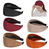 DORIS&amp;JACKY Fashion Wide Lace Headbands for Women Large Non Slip Hairbands | 5 PCS Vintage Elastic Head Bands and Headwear with Teeth, Comfortable and Soft, Cute Accessories Gift for Girls