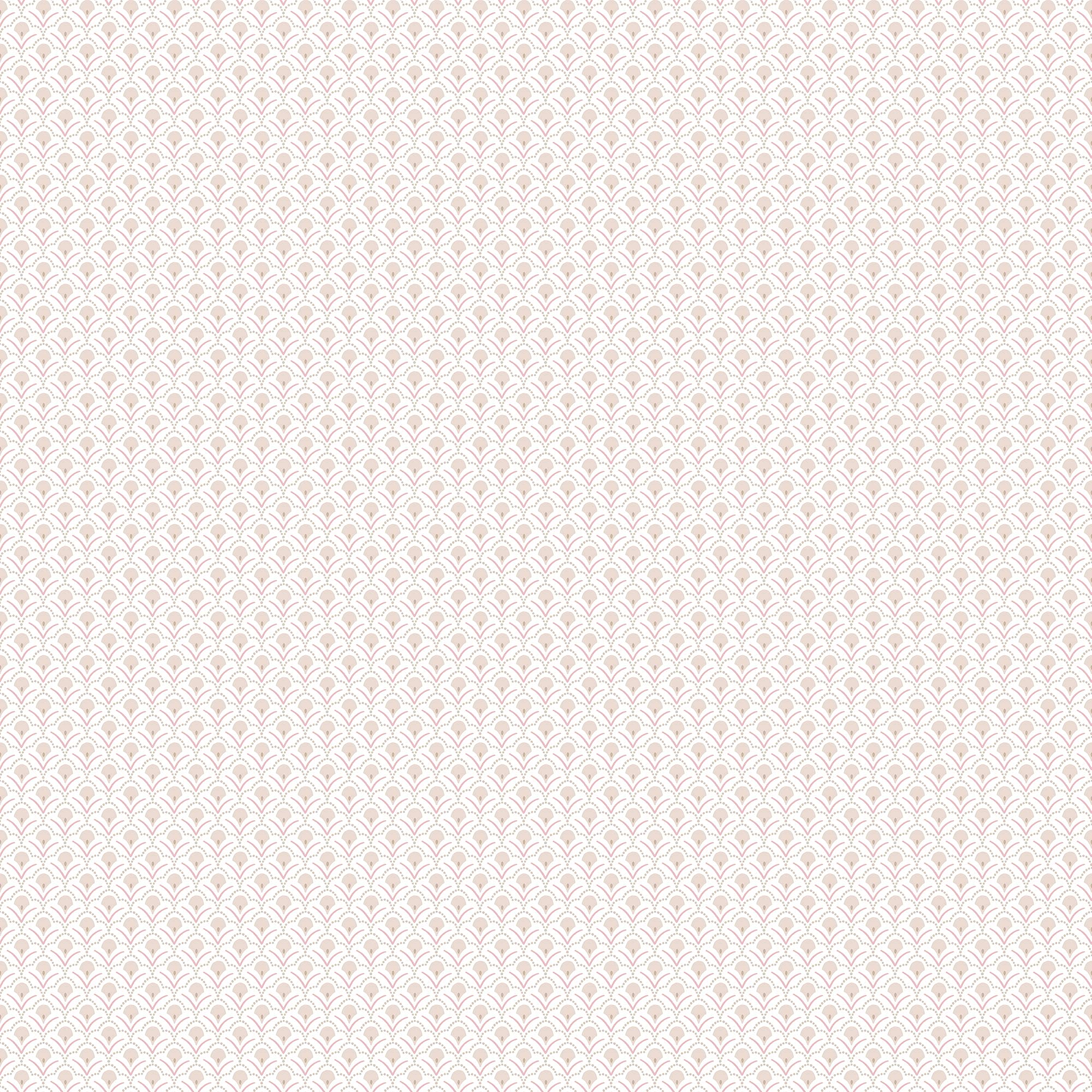 Galerie G78516 Secret Garden Secret Scallop Wallpaper, Taupe/Pink, 10m x 53cm
