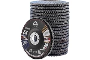 Merryland Flap Disc 5 inch Metal for Angle Grinder, 5inch 40 Grit T29 Flap Wheel 20 Pack, Blue Zirconium Corundum INOX Stainless Steel Iron Universal, Craft-Line FC1108214-20