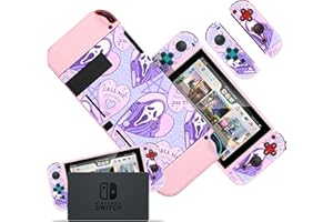 Oqplog Ghost Case for Nintendo Switch Skeleton Skull Cool Design Character Fashion Scratch Resistant Cases Hard Shell Cover for Girls Kids Boys Men for Switch,Pp