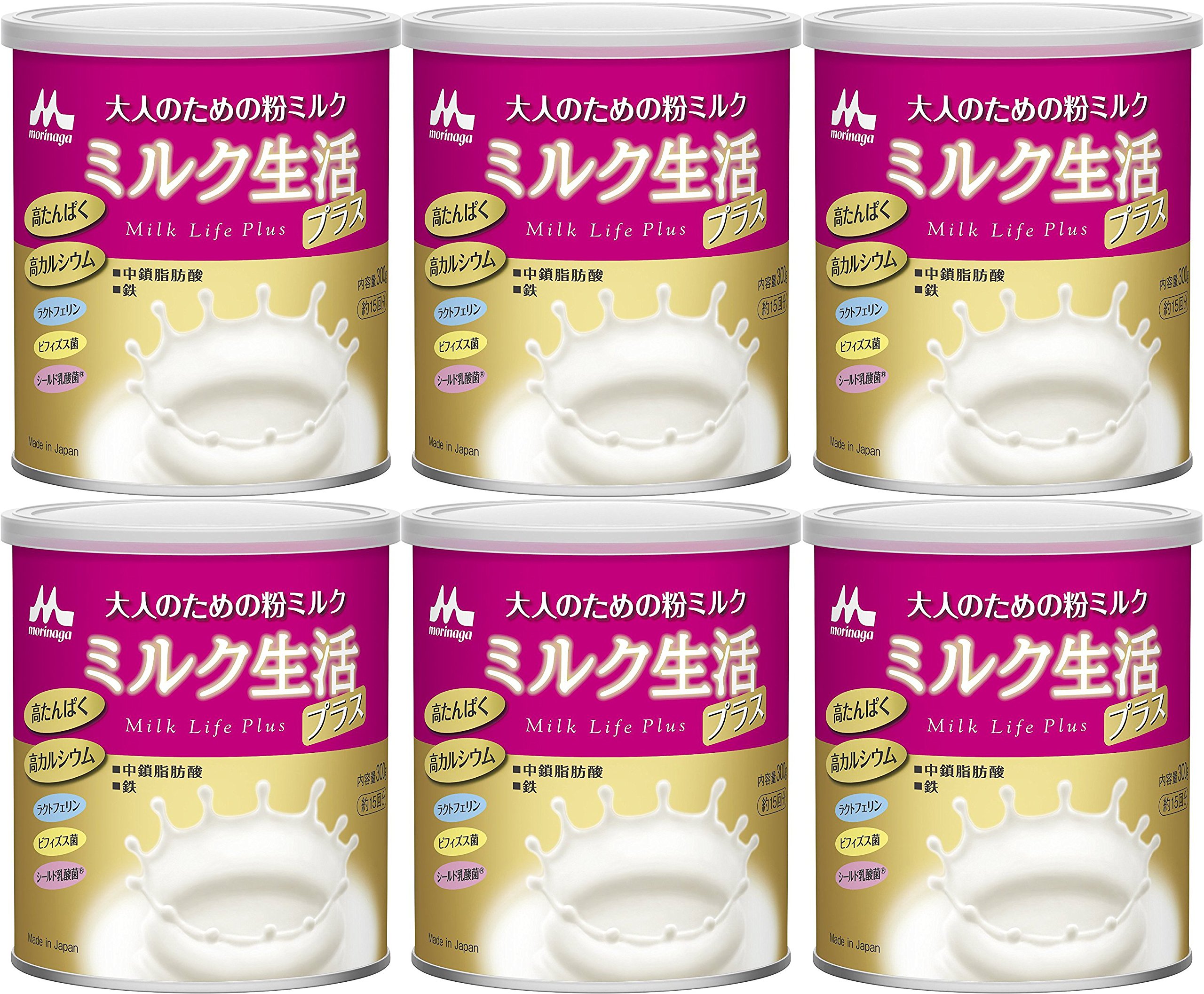 森永乳業 大人のための粉ミルク ミルク生活プラス 300g × 6缶商品画像