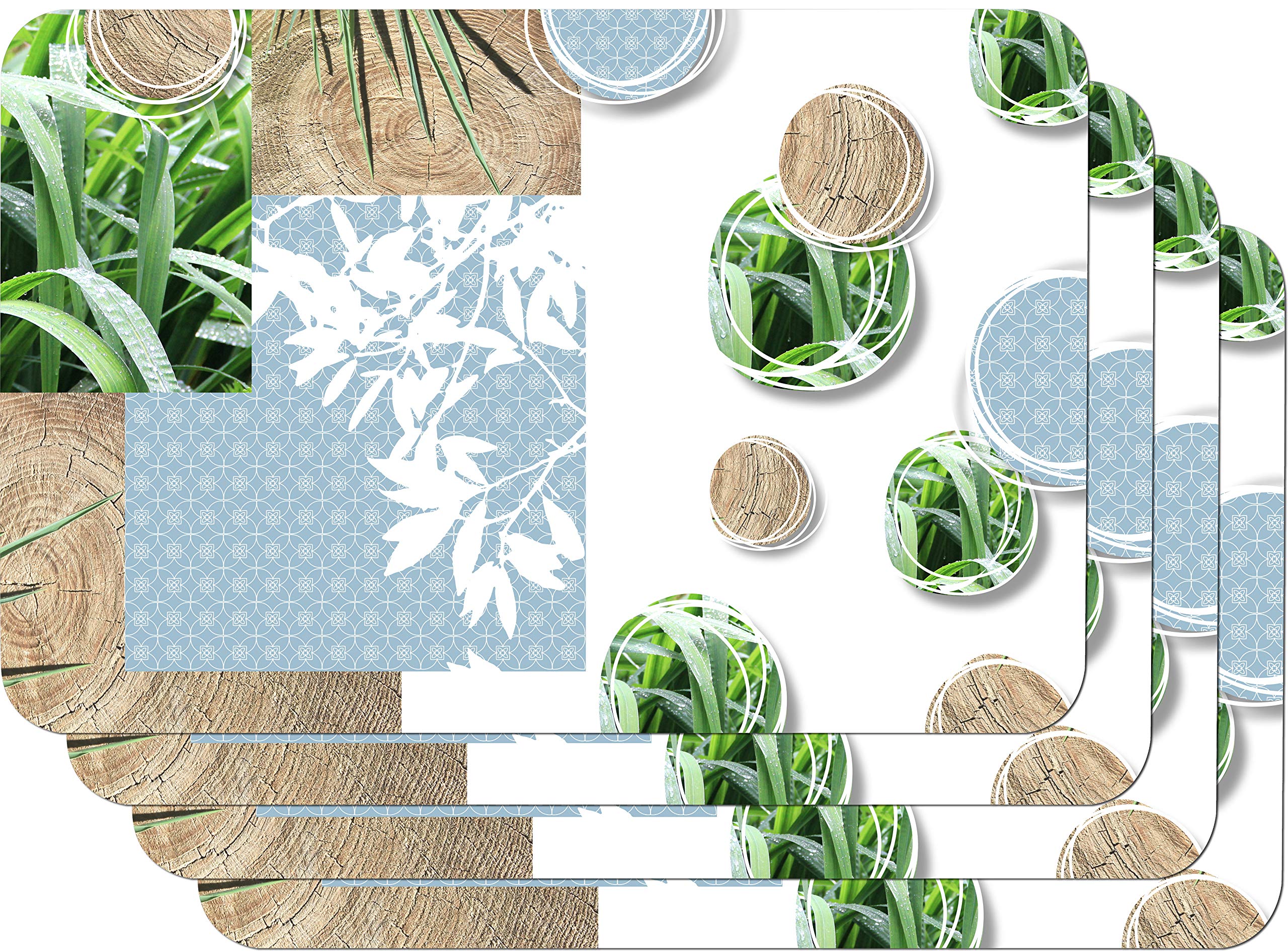 Venilia Fresh Nature Printed Placemat, 4 Pieces, 45 x 30 cm, Rectangular, 59106