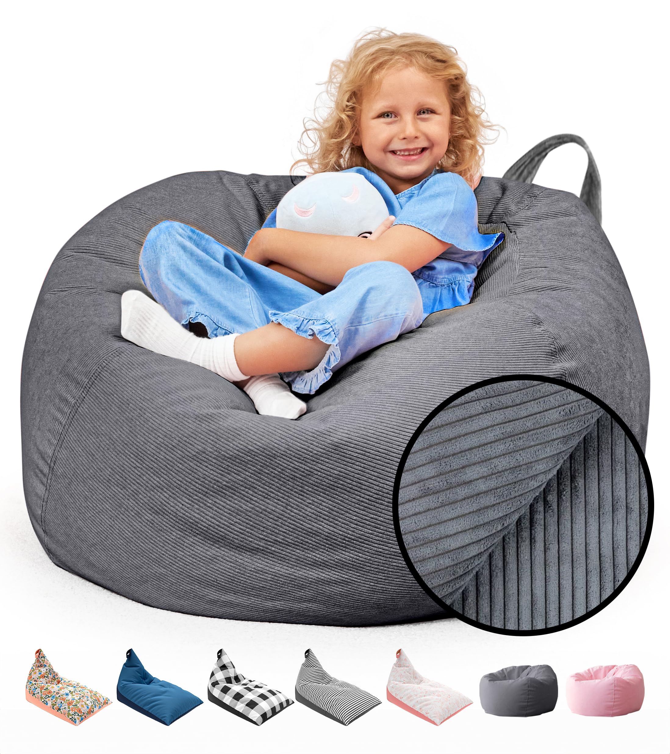 Photo 1 of Huddle Designer Stuffed Animal Bean Bag Storage Washable XL Cover -The Original Bean Bag for Stuffed Animals Storage Premium Stuffable Bag for Kids | Strong Zipper, Thick Corduroy