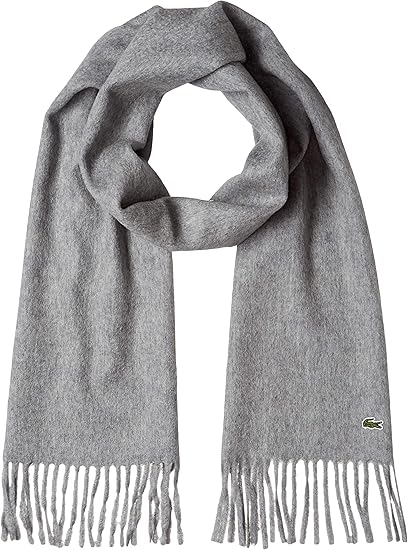 Amazon ラコステ マフラー 公式 ソリッドウールマフラー Msm72 グレー Free サイズ ストール マフラー 通販