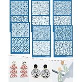Puocaon Botanical Clay Silk Screen - 6 Pcs Plant Reusable Silk Screen Stencils for Polymer Clay Jewelry Making, Polymer Clay Tools Stencils