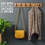LARHN Wooden Coat Hooks Wall Mounted 6 Triple Black Bamboo 59 cm view 4
