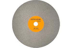 GYTYCATAH Diamond Flat Lap Disc, 6" x 1/2" Arbor 80 Grit, Diamond Coated Flat Lap Wheel for Gemstone Ceramics Stone Glass, Grinding Sanding Disc Lapping Polishing Disc