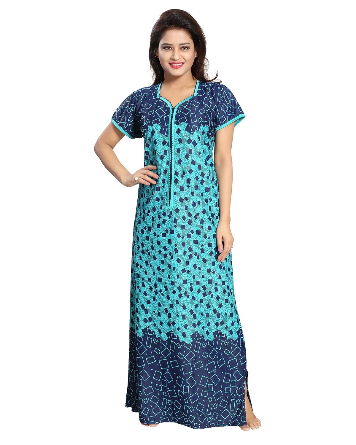 tucute rectangular ice print nighty/night gown/nightwear/nightdress/sleepwear